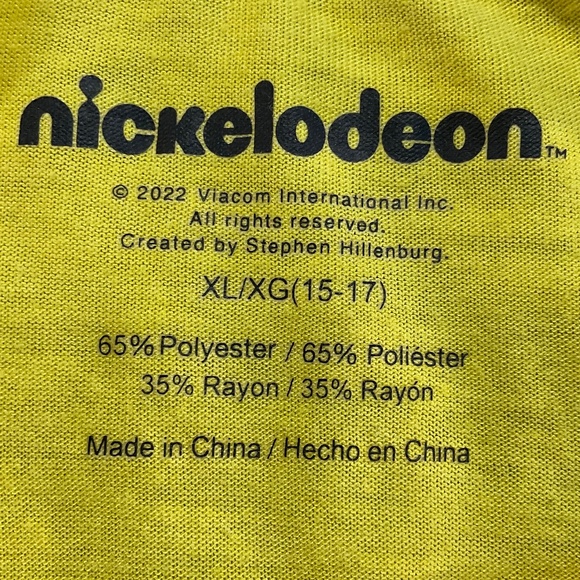 Nickelodeon SpongeBob Graphic Tee Yellow Women’s XL T-shirt - Picture 4 of 6
